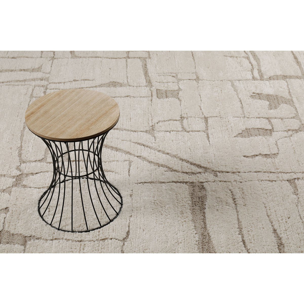 Tapis design inspiration nature à relief , Nils beige crème, WECON HOME