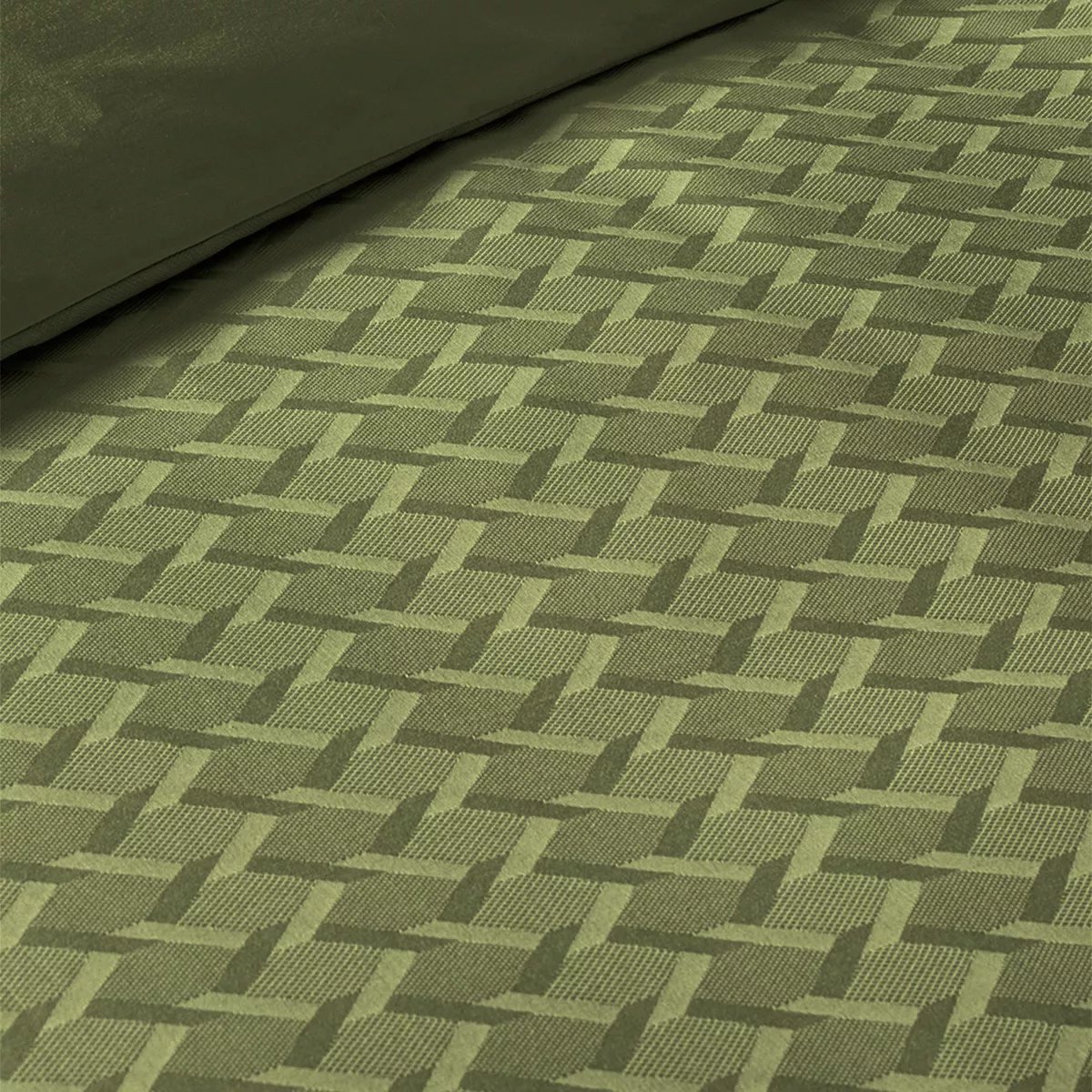 Housse de couette satin de coton ADAGIO kaki, GARNIER THIEBAUT
