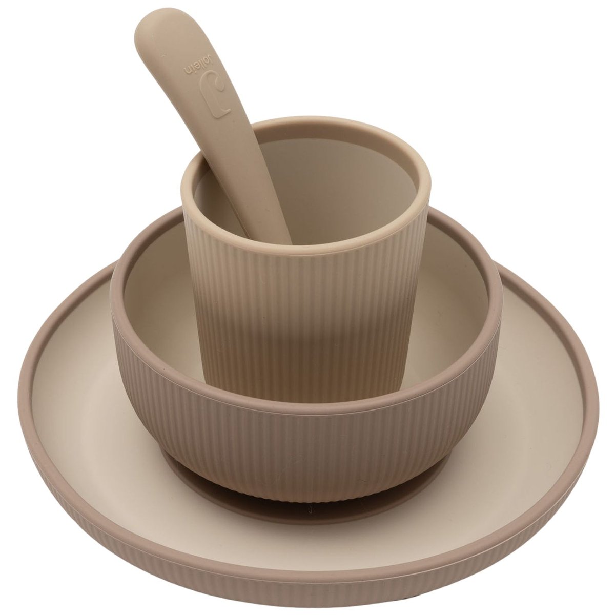 Coffret repas en silicone beige, marron, JOLLEIN