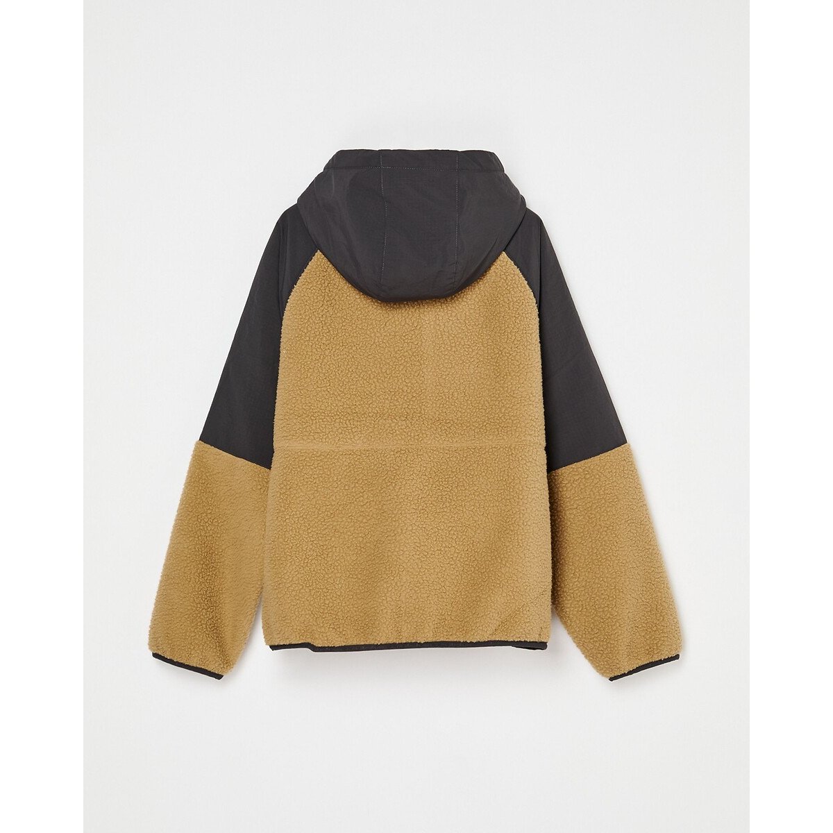 Veste polaire zippée avec capuche camel/bleu, QUIKSILVER