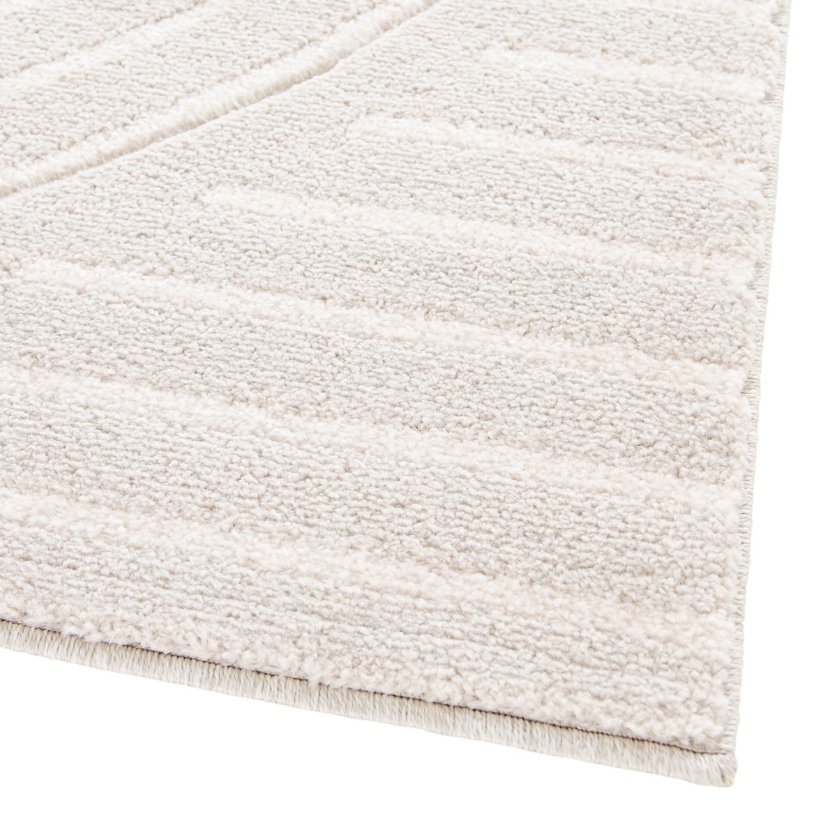 Tapis doux à relief abstrait géométrique  LUNE courbes blanches, THE DECO FACTORY