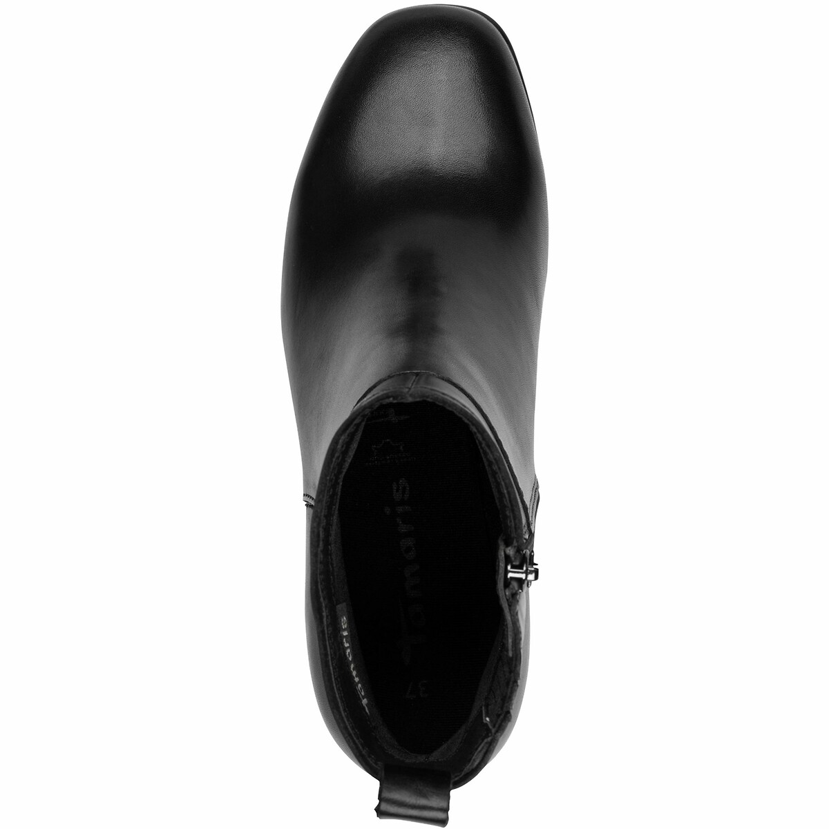Leather Ankle Boots with Block Heel black, TAMARIS