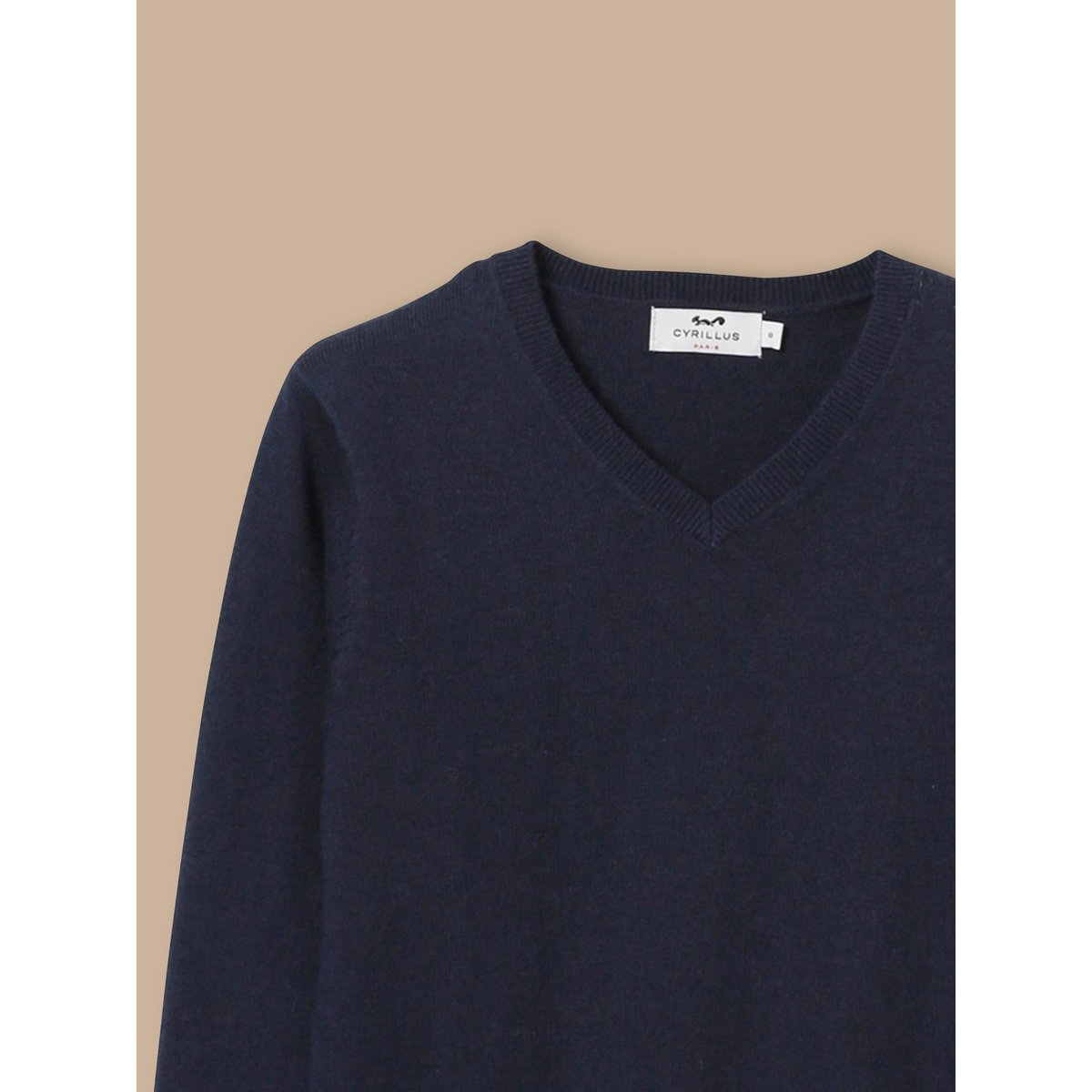 Pull col V marine, CYRILLUS
