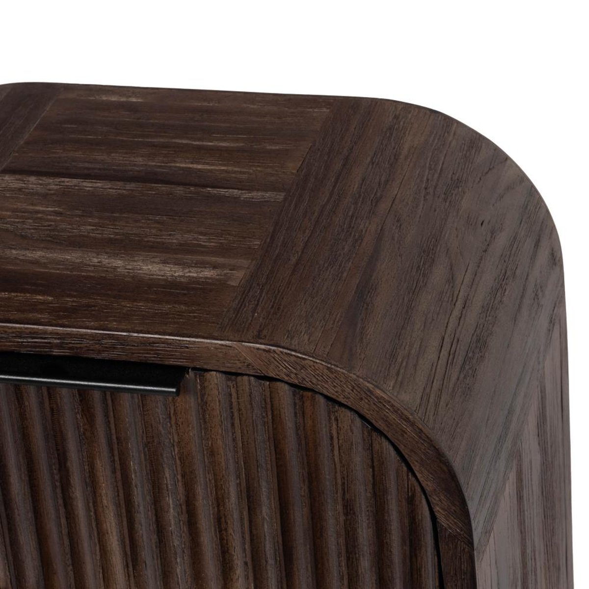 Table de chevet 1 tiroir Aronia 45 cm en teck recyclé marron, AMADEUS