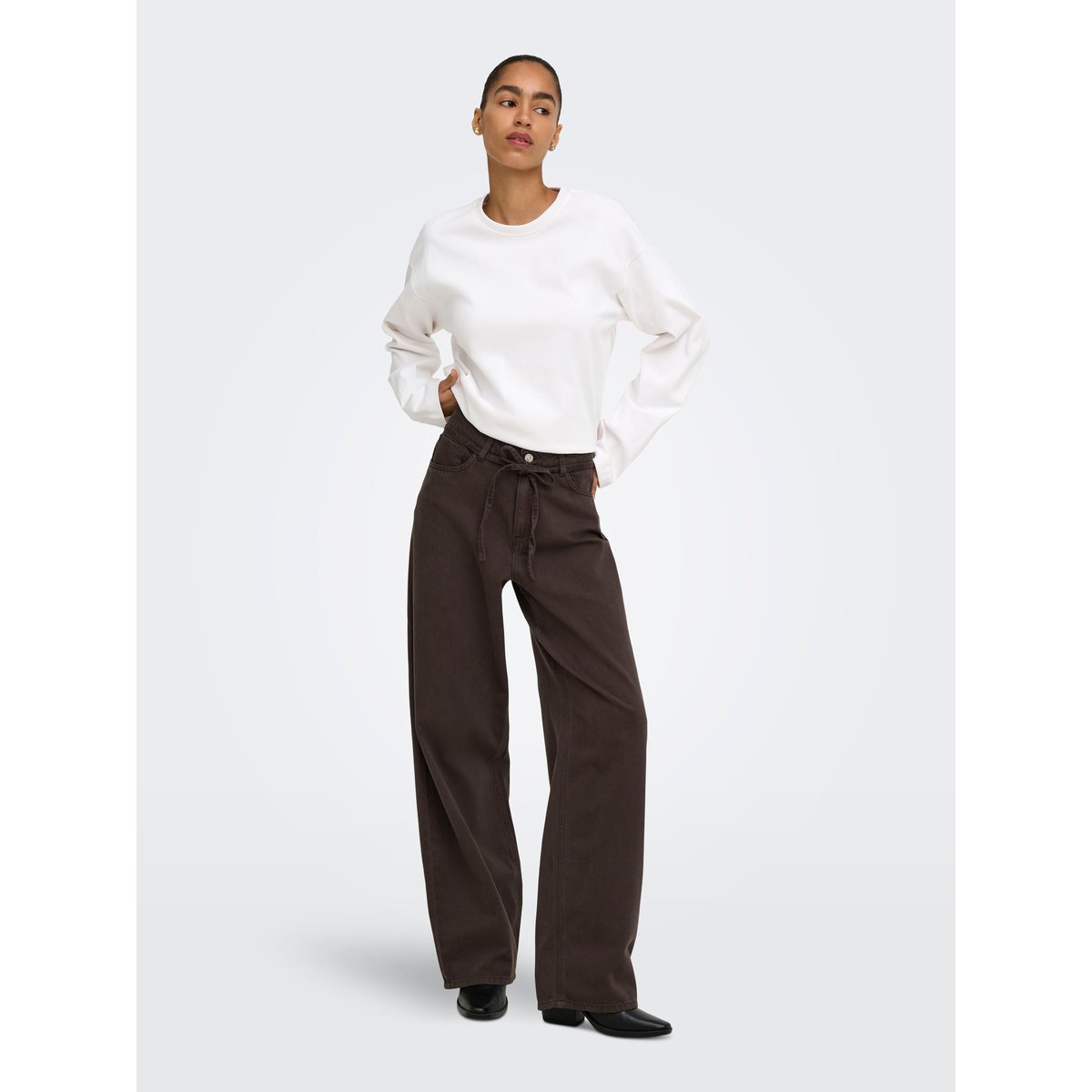 Pantalon À Jambe Large marron - coffee bean 1, ONLY