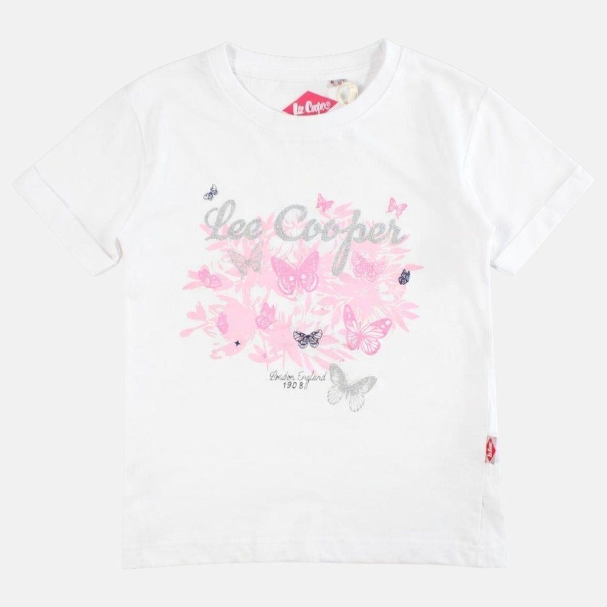 T-shirt manches courtes imprimé, col rond TEE TIME blanc, LEE COOPER