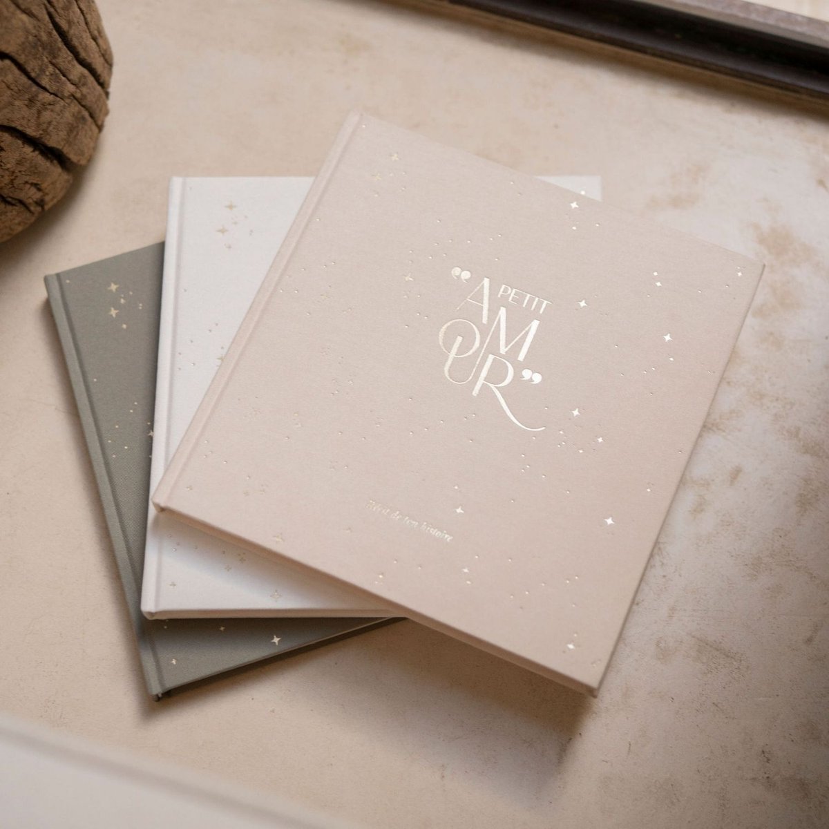 Livre de naissance Petit Amour Beige lin beige, ZAKUW