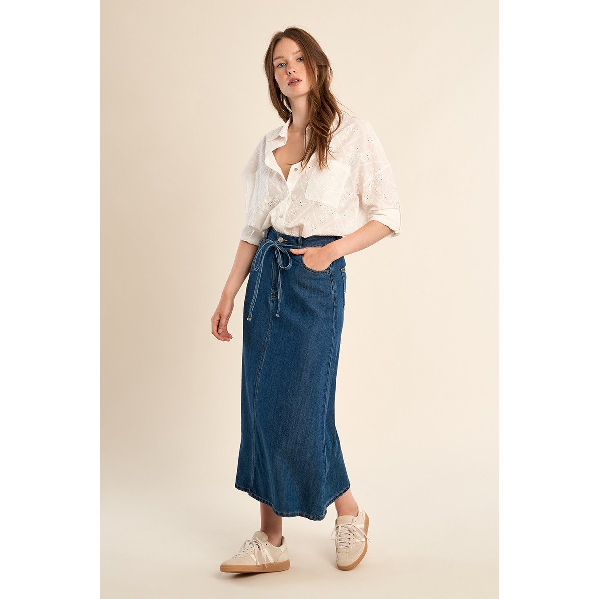 Chemise en coton, broderie anglaise offwhite, MOLLY BRACKEN