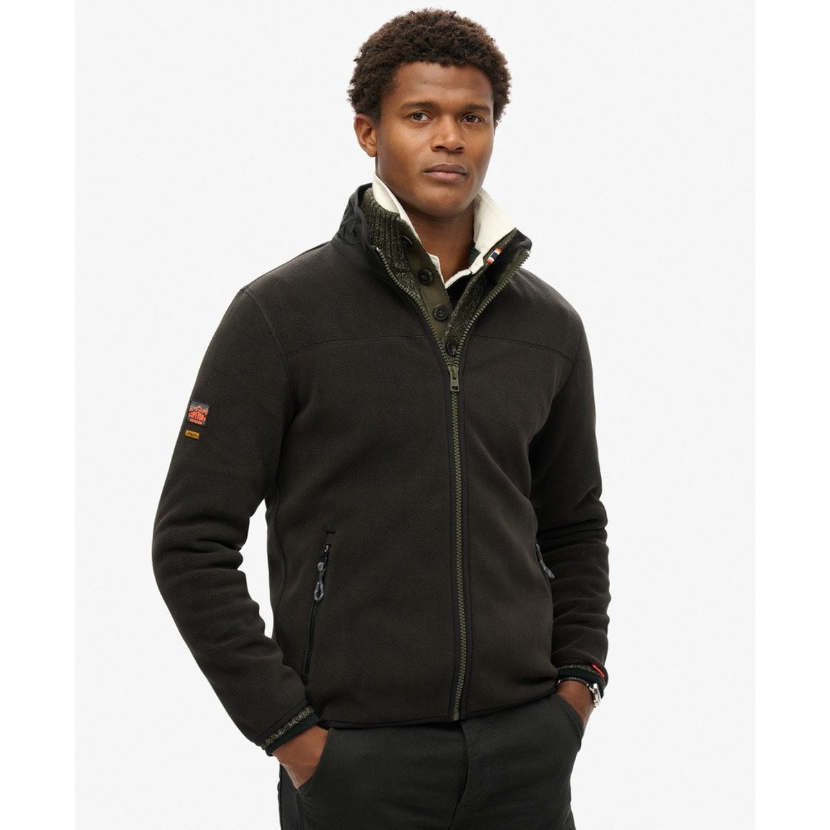 Polaire Active à Zip Intégral noir, SUPERDRY