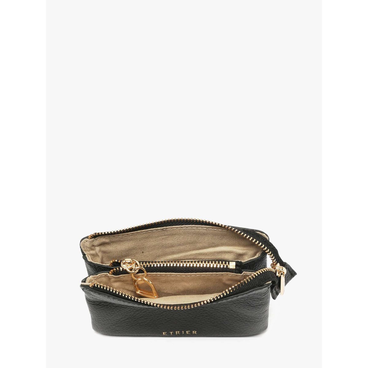 Porte-monnaie Tradition cuir noir, ETRIER