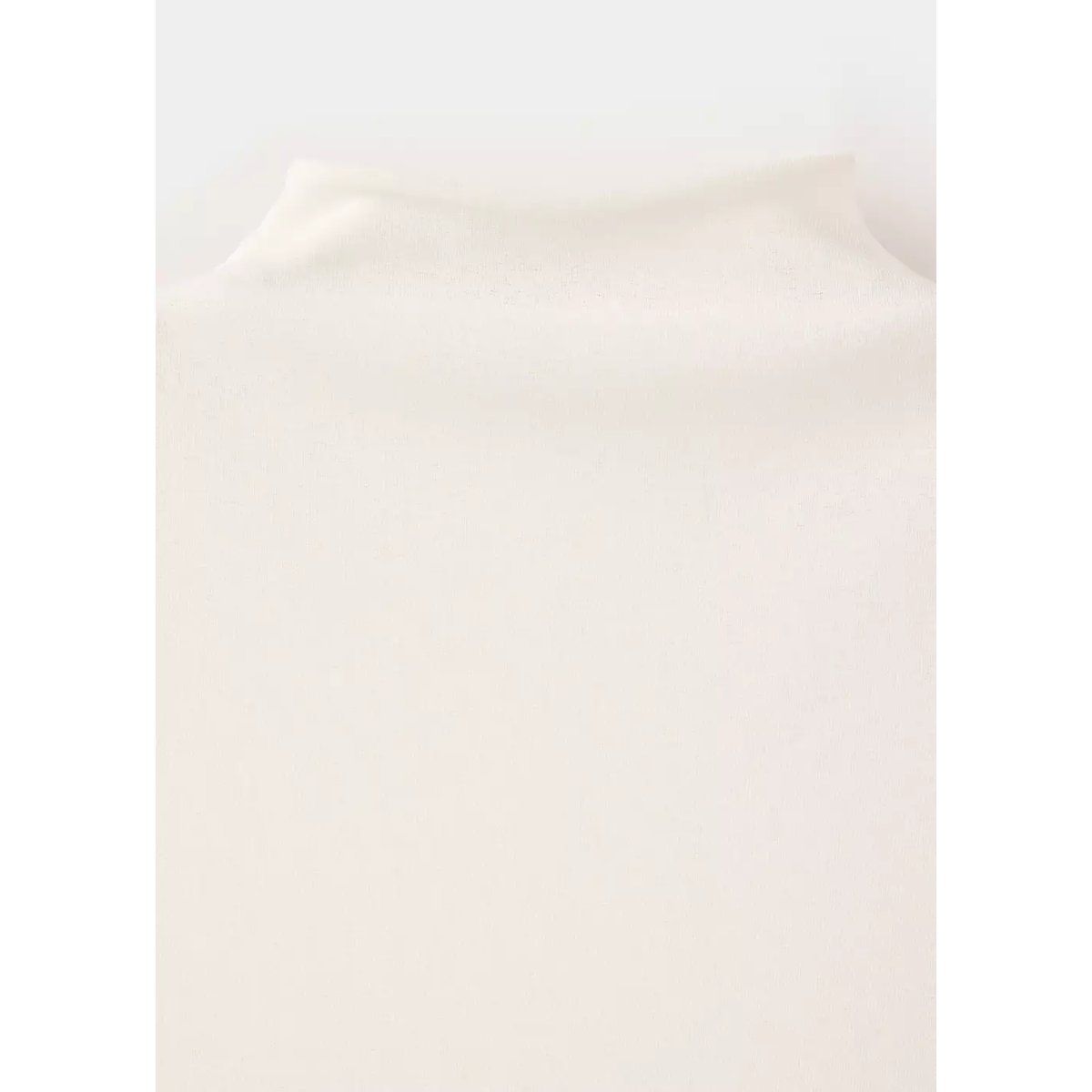 T-shirt cintré col montant écru, MANGO