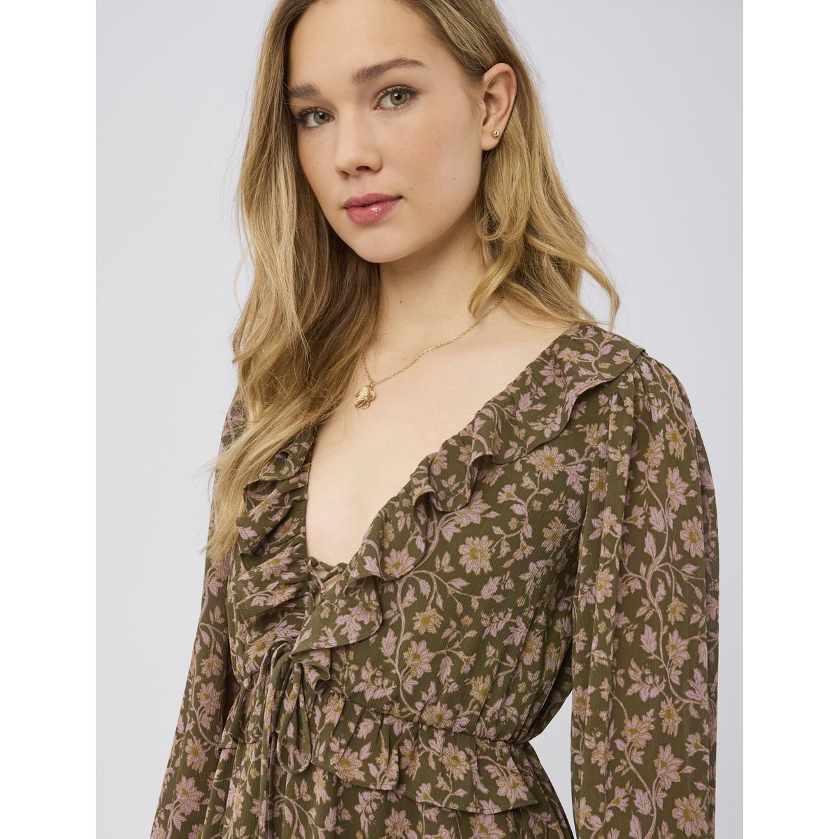 Robe imprimé fleuri multicolore, BZB