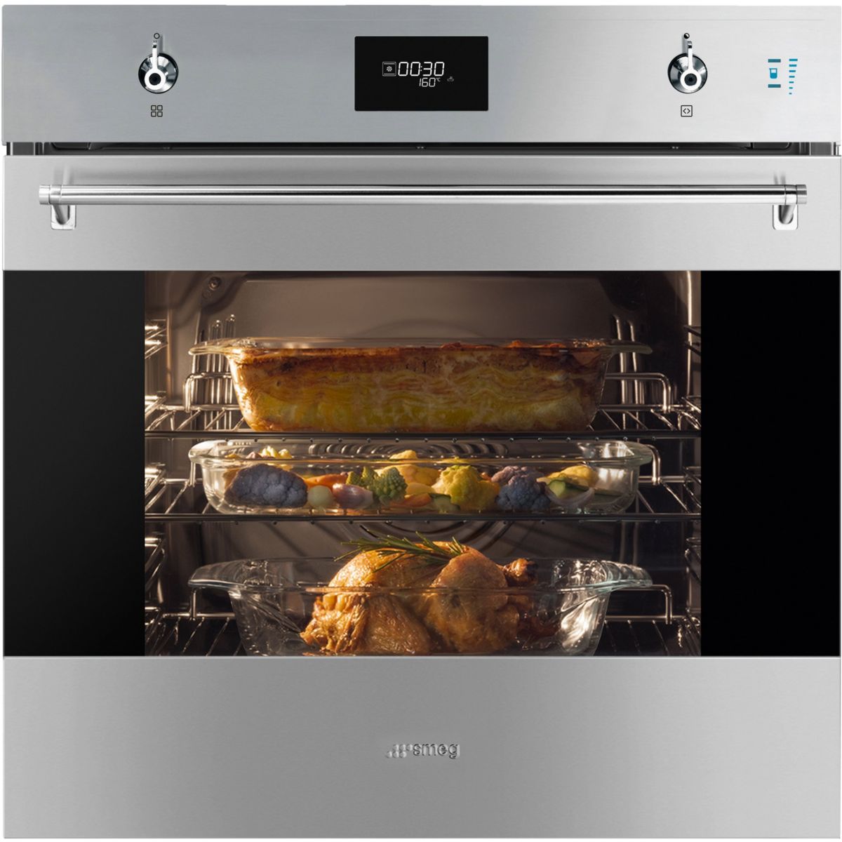 Four encastrable SOP6301S2X - Combiné vapeur - Chaleur pulsée - Pyrolyse couleur unique, SMEG