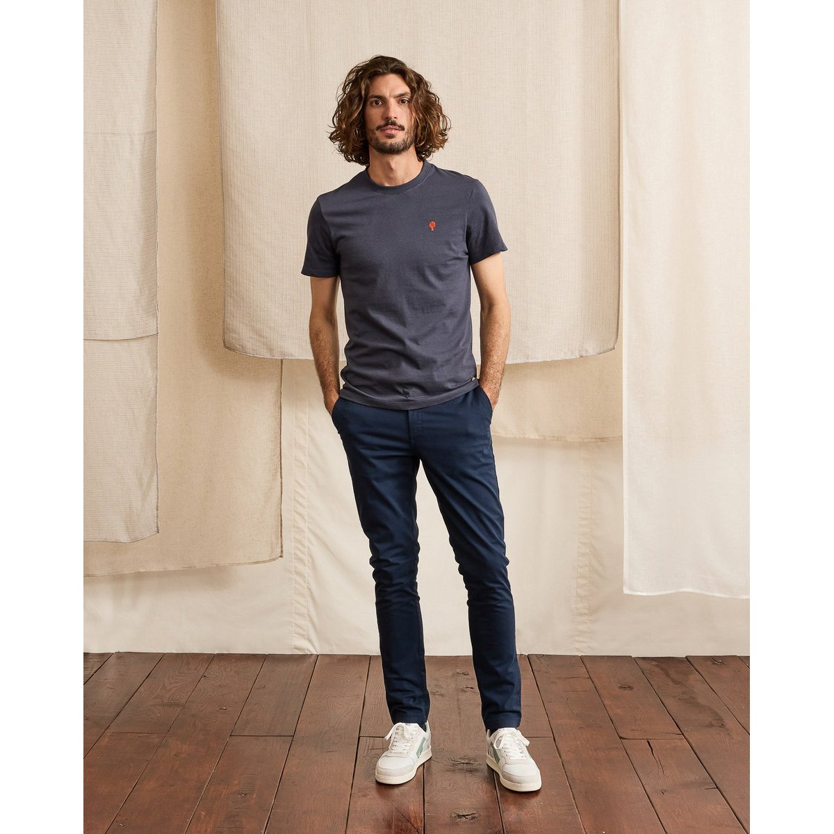 Pantalon coton BRIX bleu marine, FAGUO