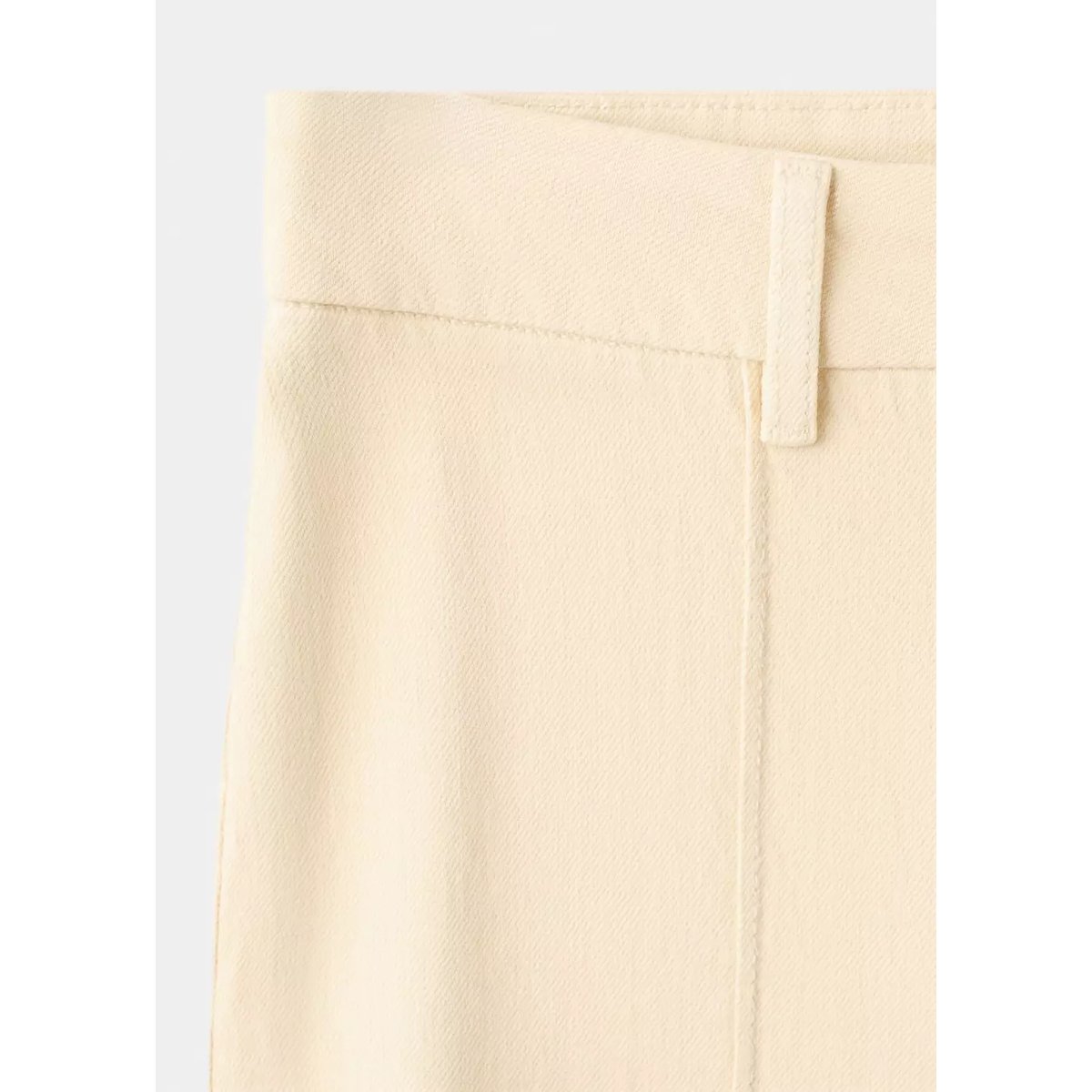 Jean large taille haute à coutures vanille, MANGO