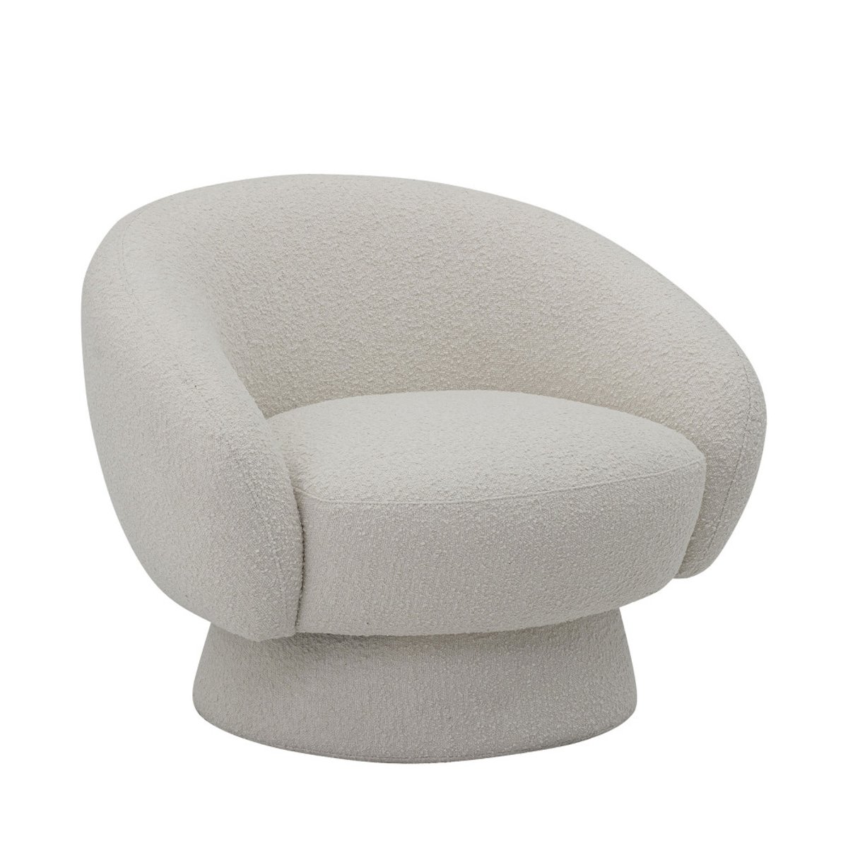 Fauteuil lounge en tissu bouclette  - TED blanc ivoire, BLOOMINGVILLE
