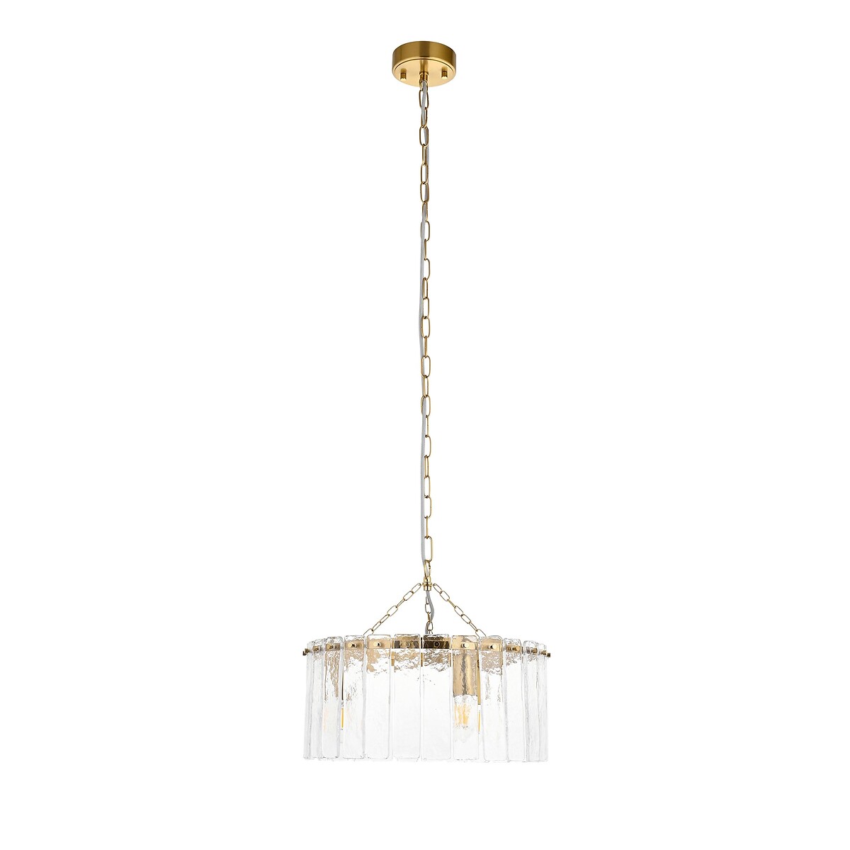 Karter 3-Light Textured Glass Pendant Light brass, ÉDITÉ