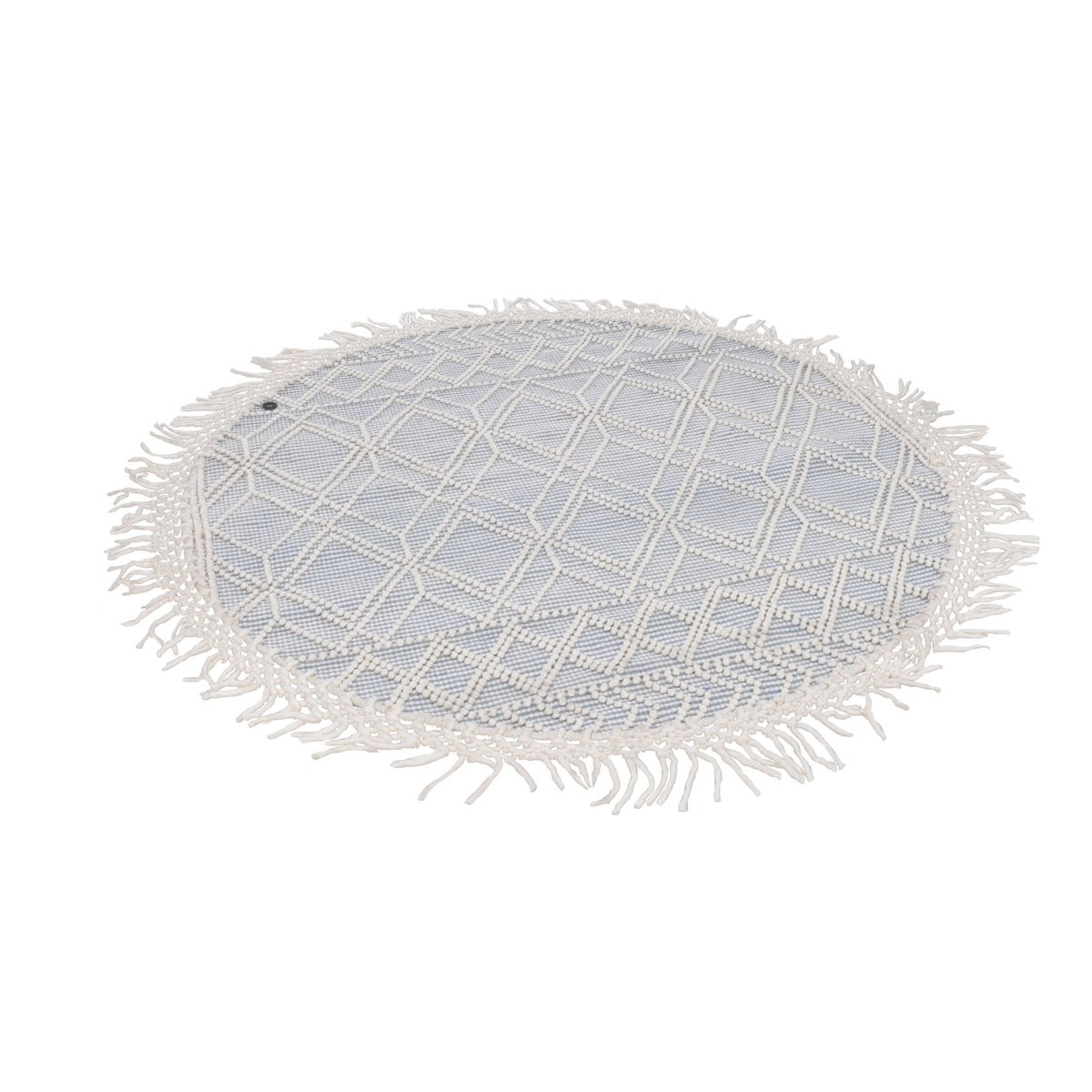 Tapis de salon en style scandinave - COLORED MACRAMÉ bleu, TOM TAILOR