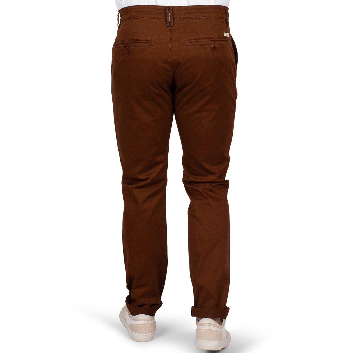 Pantalon chino drop style marron, SHILTON