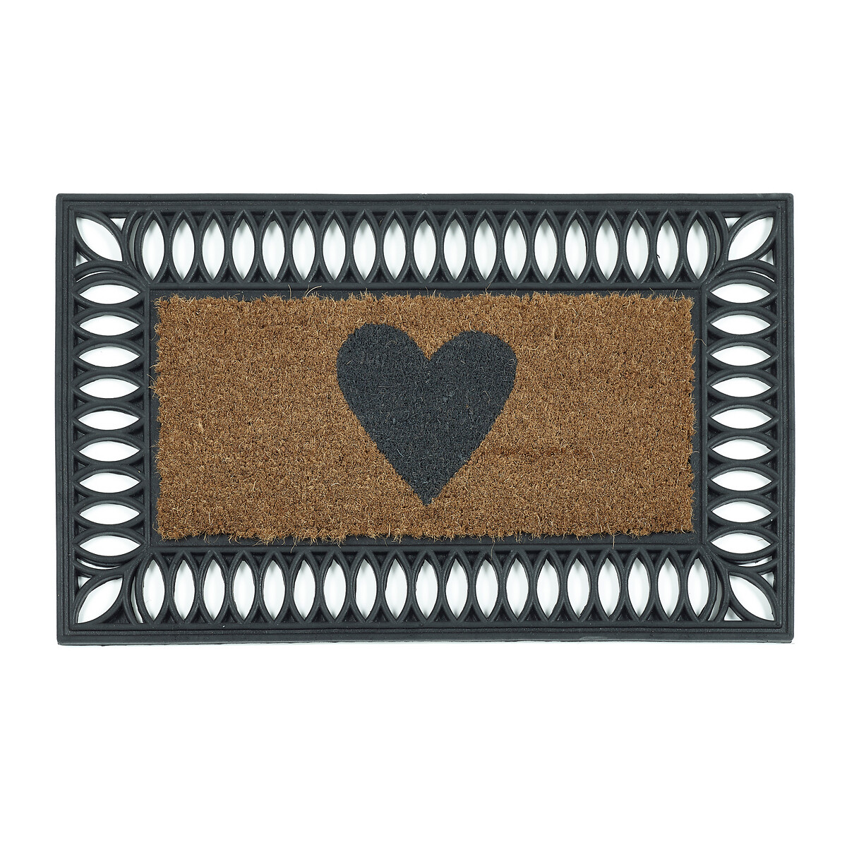 Leaf Pattern Doormat Surround black, MY MAT COIR