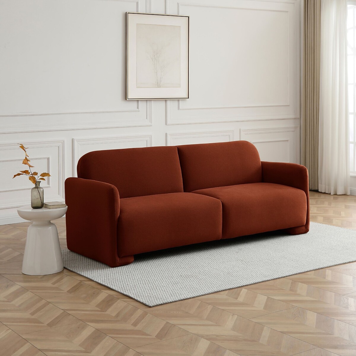 Marley Curved Velvet Sofabed burnt orange, ÉDITÉ