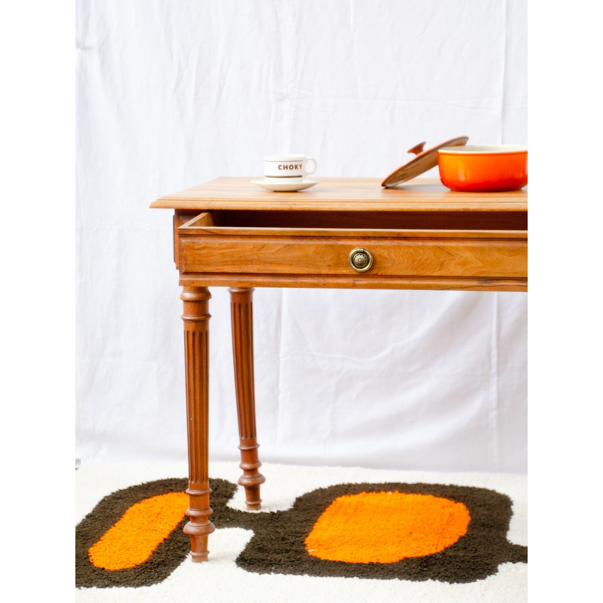 Bureau en merisier Edouard N°1110 - Bon état bois foncé, DEBONGOUT
