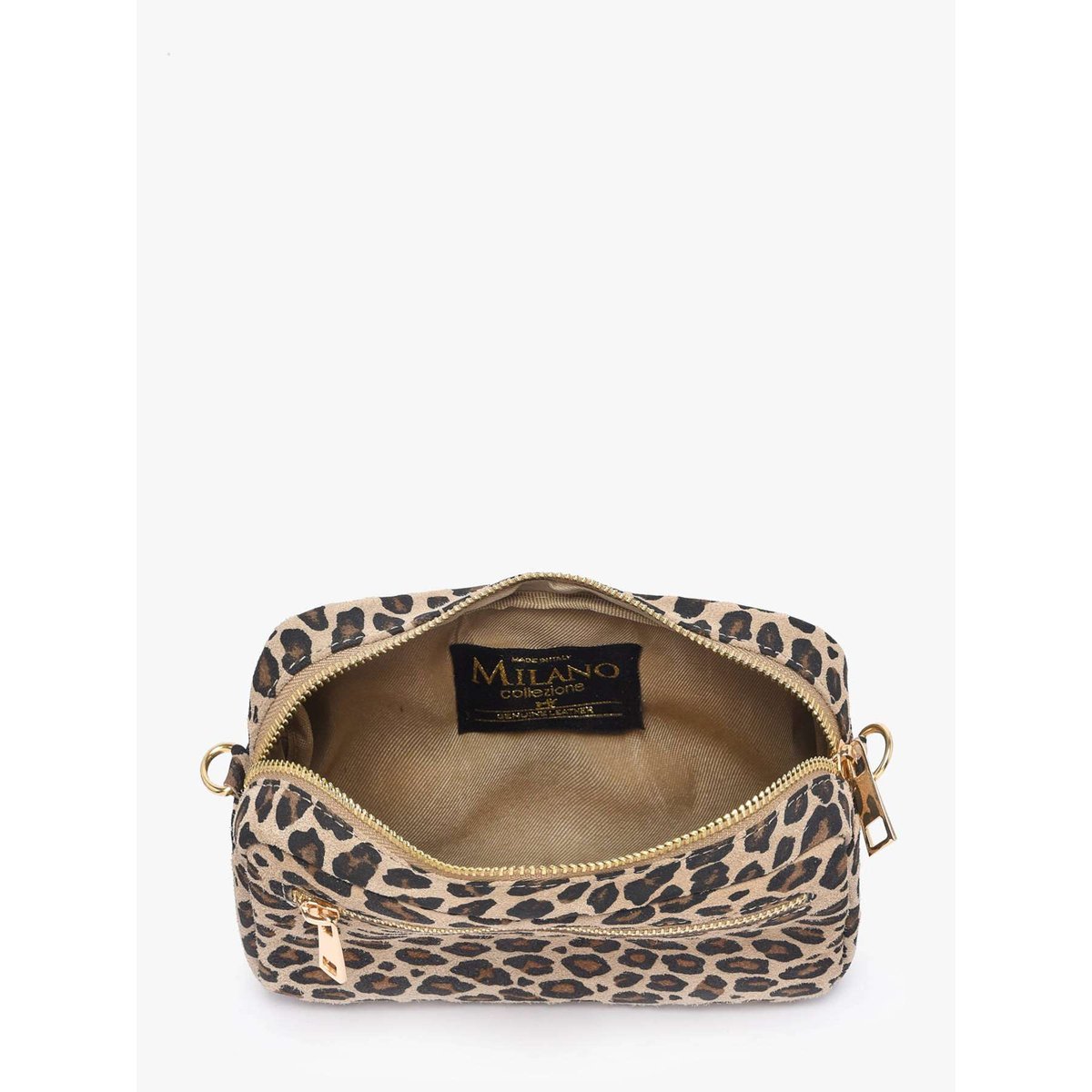 Sac bandoulière Velvet leopardo cuir larice p, MILANO