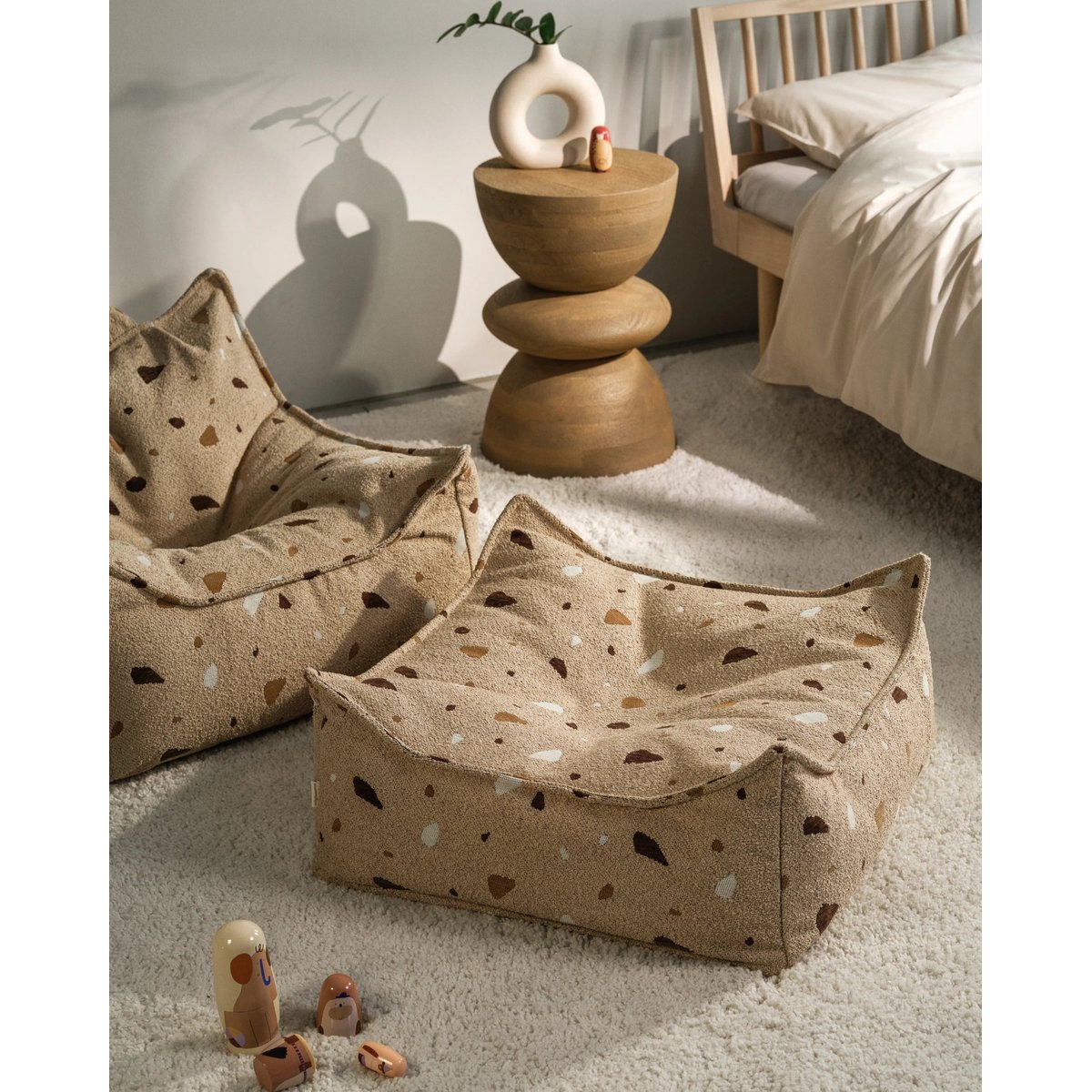 Coussin de Sol Ottoman Carré TERRAZZO sand, WIGIWAMA