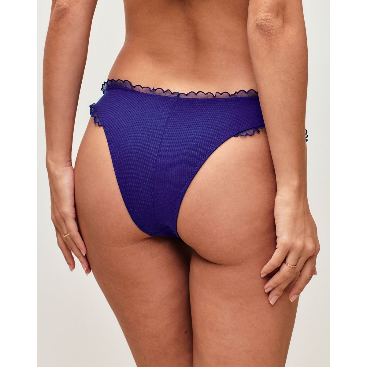 Tanga en coton broderie pastèque "Juicy BRODFRUITIZ bleu marine, UNDIZ