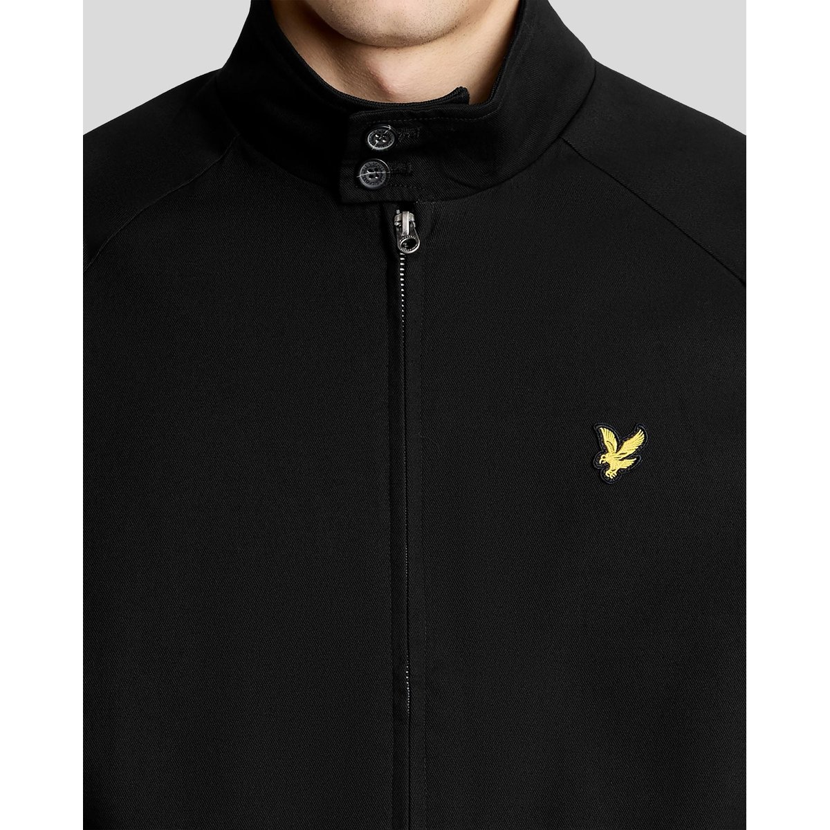 Veste col montant en coton noir jais, LYLE & SCOTT