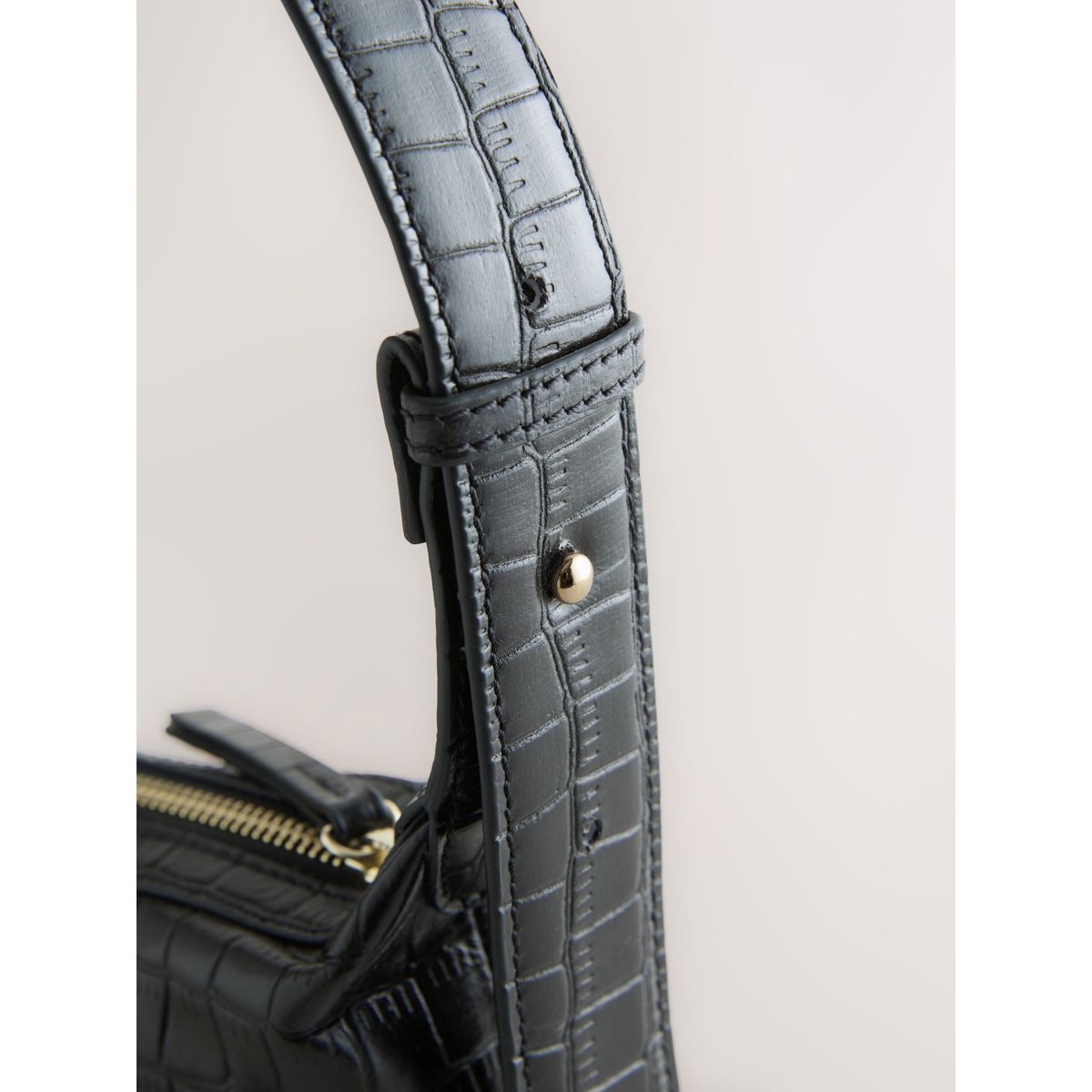 Petit sac à bandoulière en cuir noir, NEXT