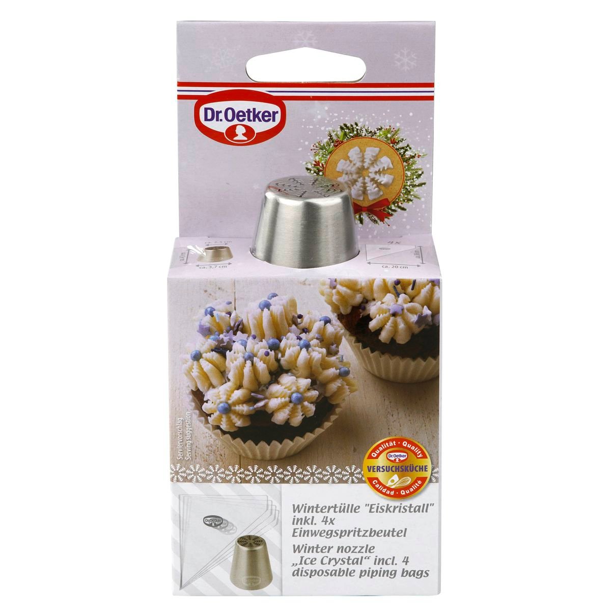 Set de 2 poche à douilles professionnelle inox NOËL gris, DR OETKER