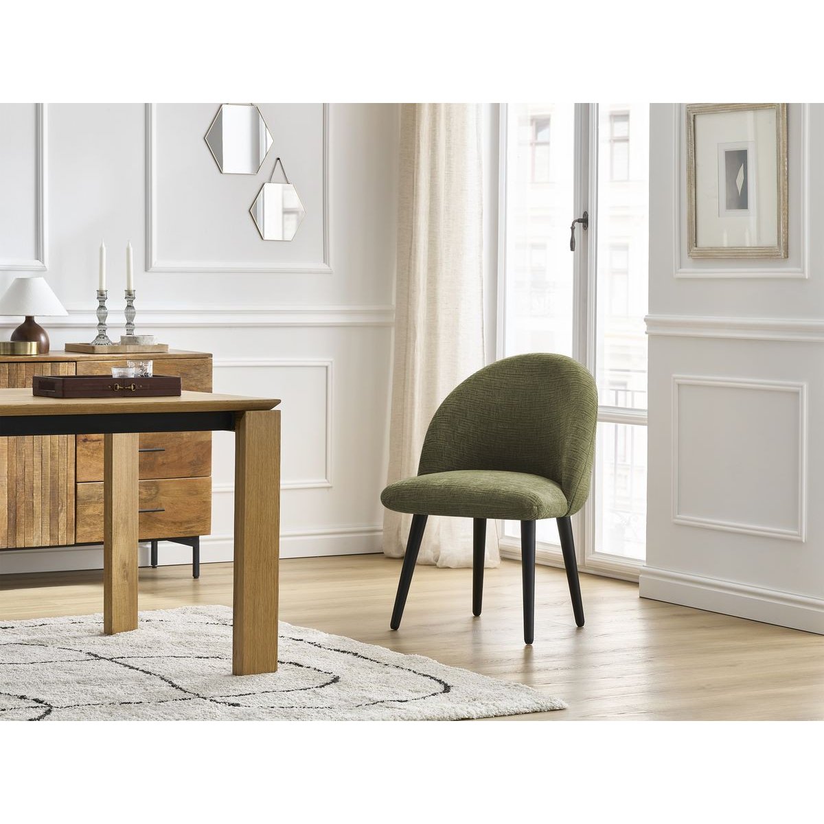 Lot de 4 chaises tissu texturé, LALIE multicolore 2, BOBOCHIC