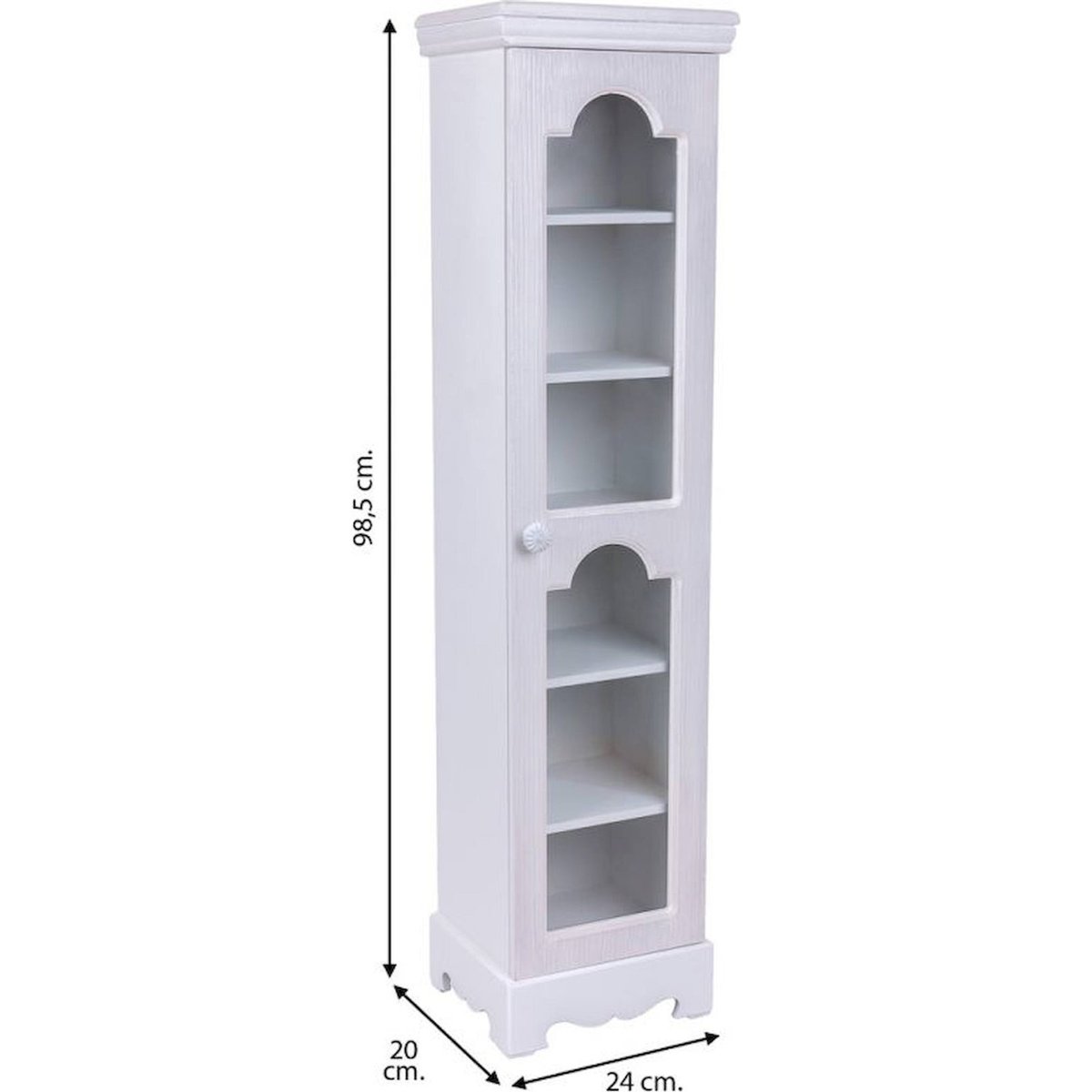 Armoire vitrée rectangulaire en bois blanc effet bois clair, RECOLLECTION