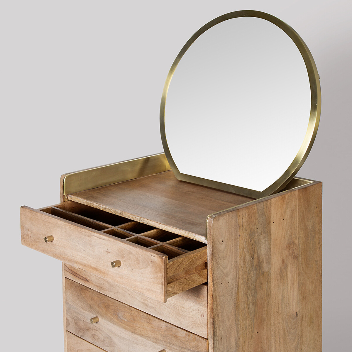 Fresco Mango Wood 5 Drawer Chest Of Drawers light wood, SWOON