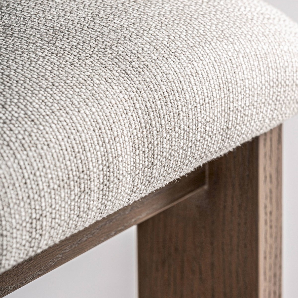 Chaise en frêne et tissu vendue par 2 beige et bois brun, RECOLLECTION