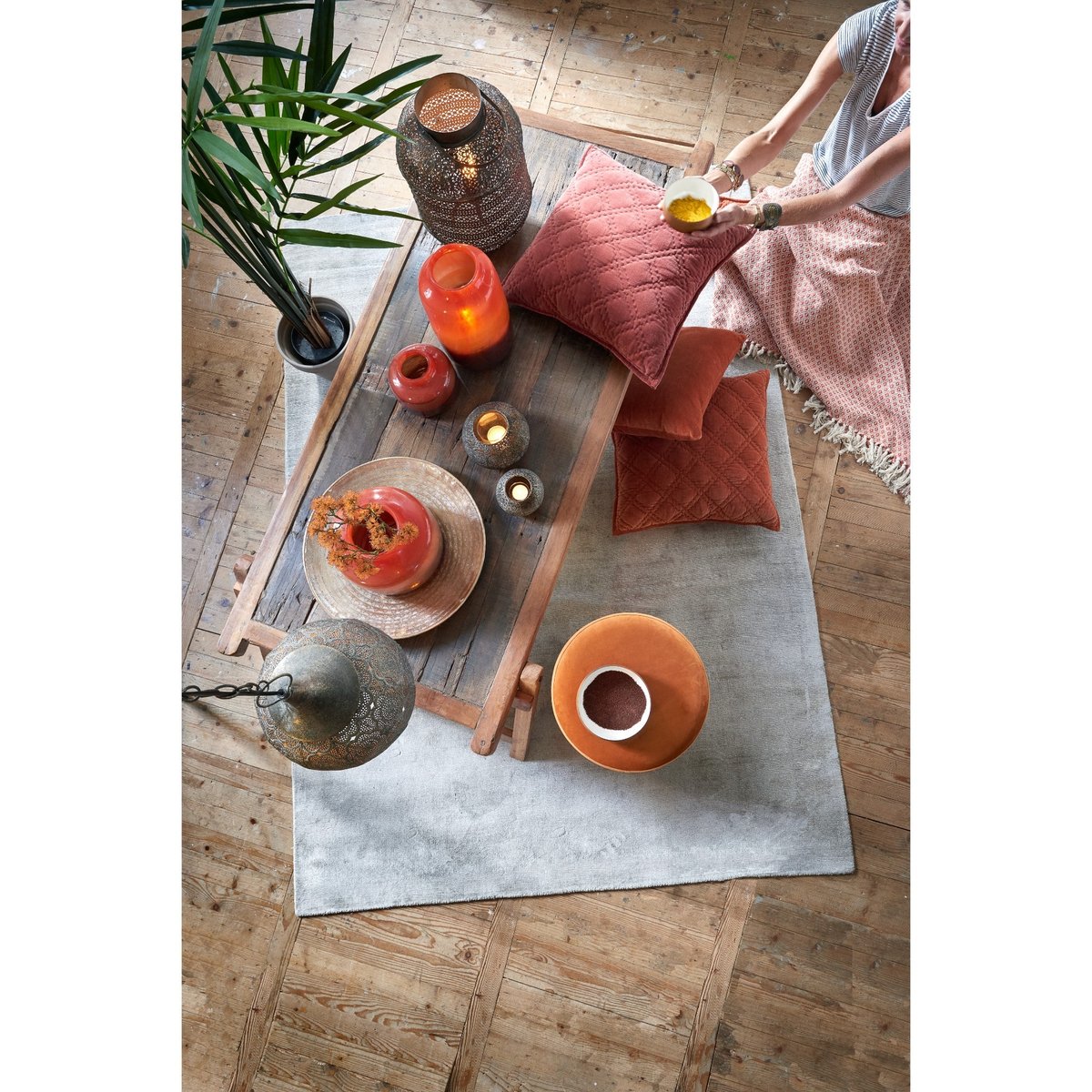 Lampe Suspendue Métal EMINE marron, LIGHT & LIVING 