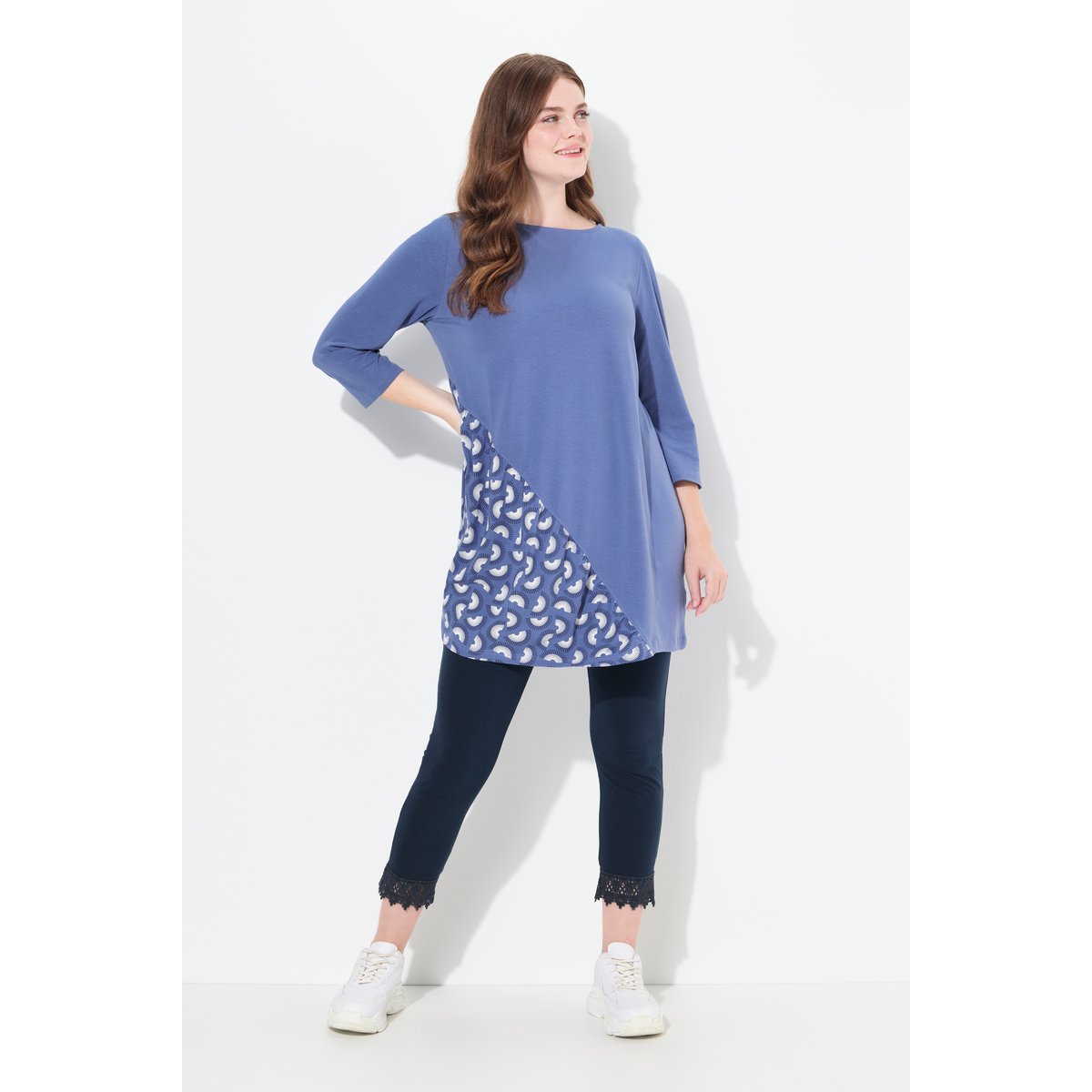 T-shirt en coton bio bleu atlantique, ULLA POPKEN