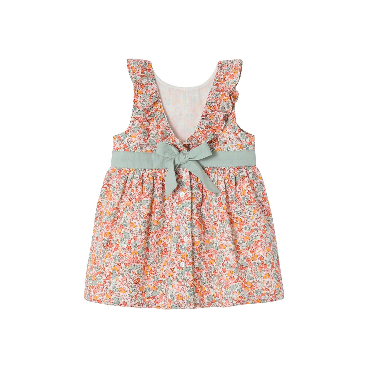 Robe bébé noeud ouverture dos multicolore, VERTBAUDET