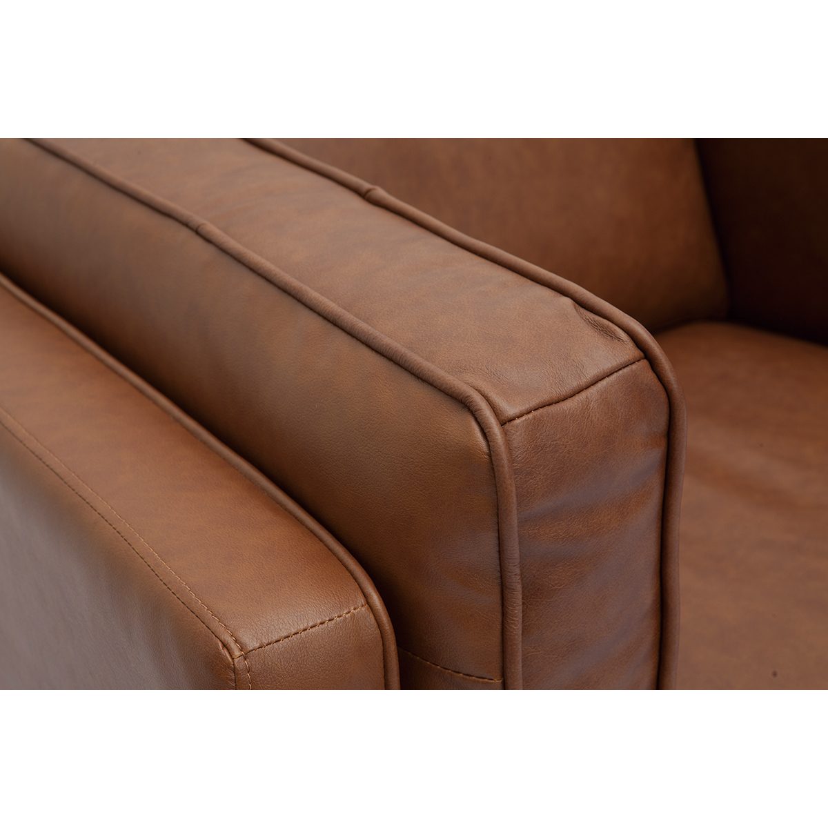 Fauteuil vintage cuir marron BRADLEY marron, MILIBOO