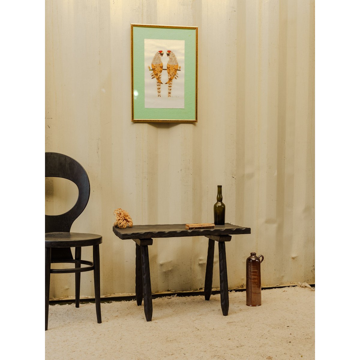Table d'appoint en bois noir Francine N°1699 - Bon état noir, DEBONGOUT