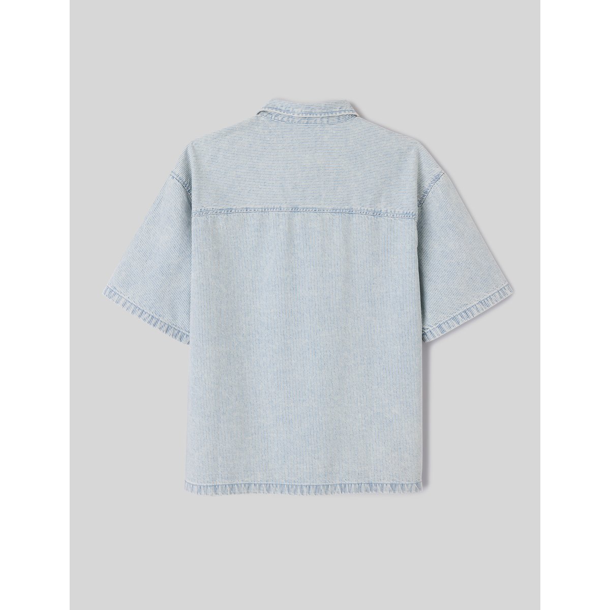 Chemise manches courtes rayée bleu clair, BZB