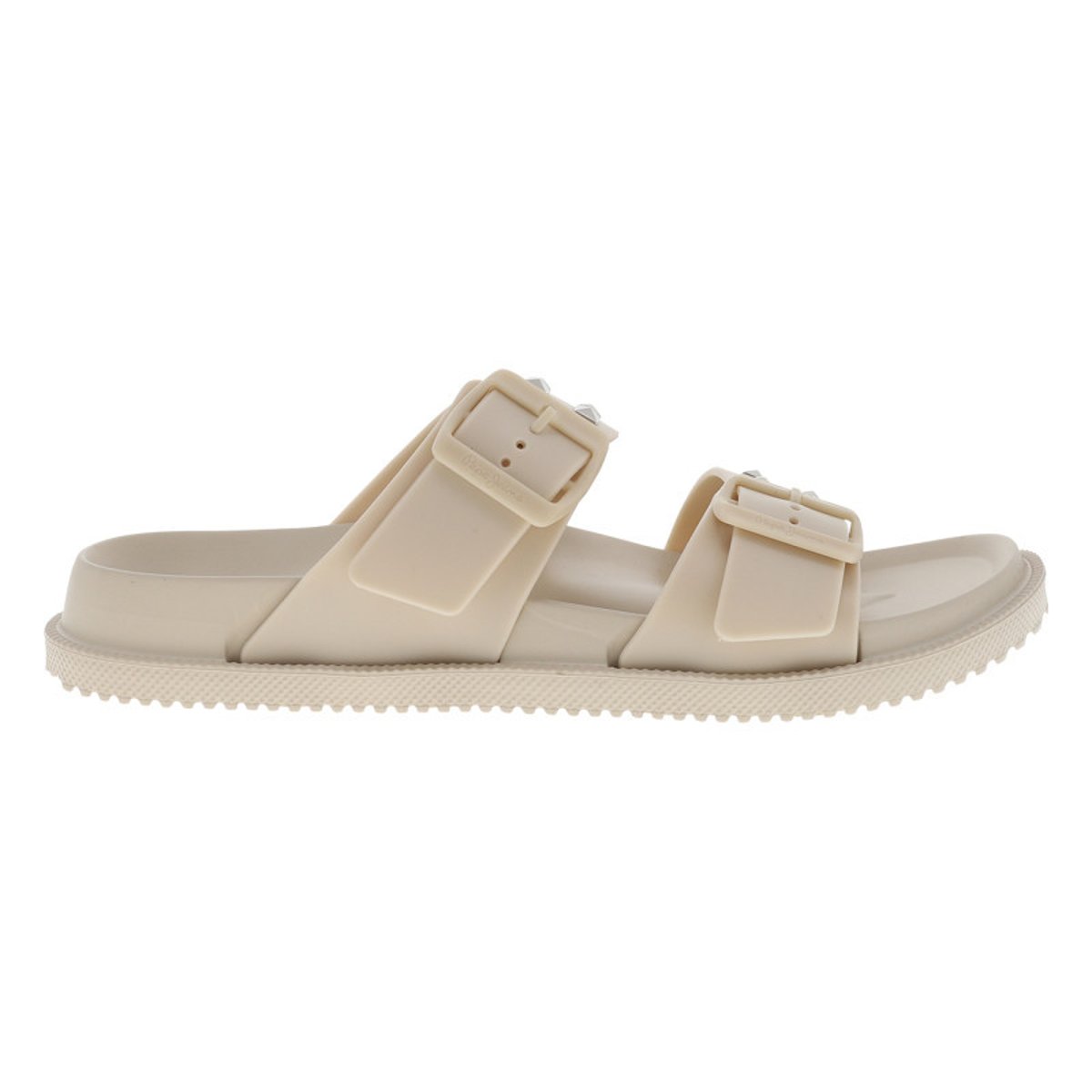 Sandales beiges avec un talon plat et 2 boucle à ardillon avec clous beige, PEPE JEANS