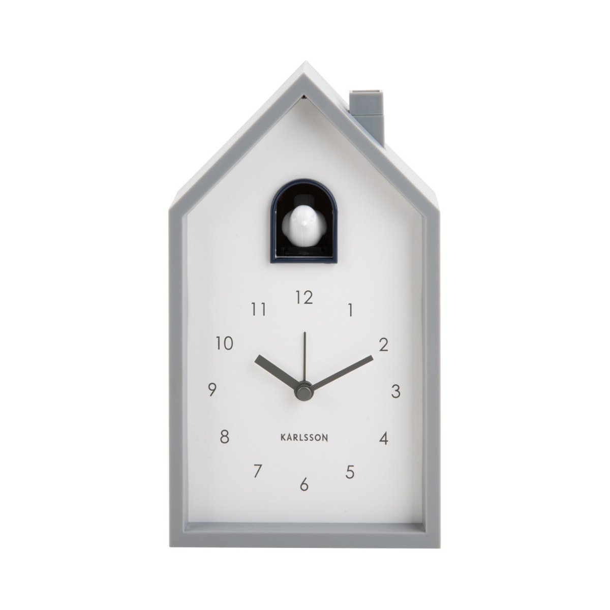 Réveil en plastique avec coucou- ALARM MODERN CUCKOO gris, KARLSSON