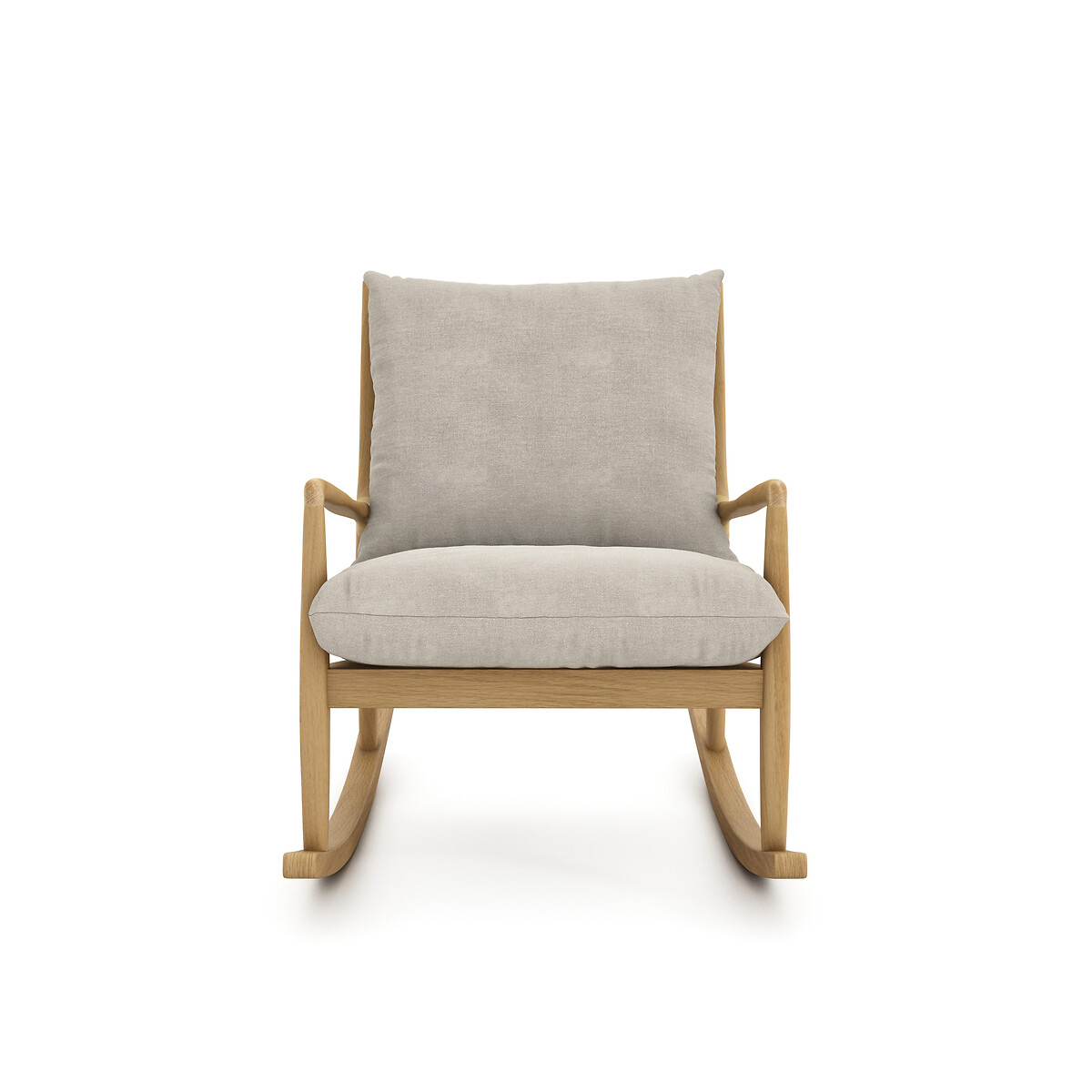 Mecedora de roble, madera contrachapada y lino, Dilma lino, AM.PM