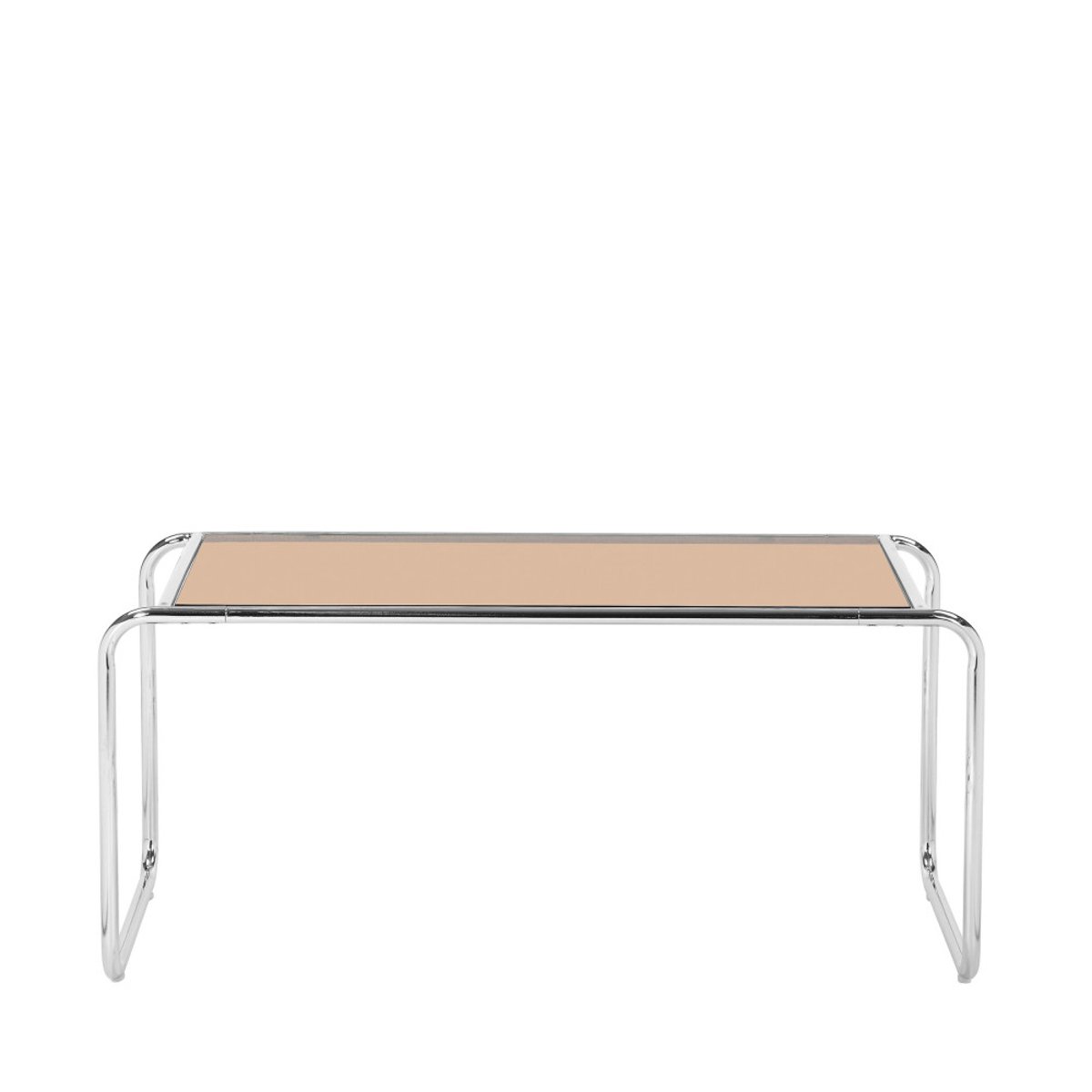 Table basse en verre pieds chrome- RIKA verre ambré, DRAWER