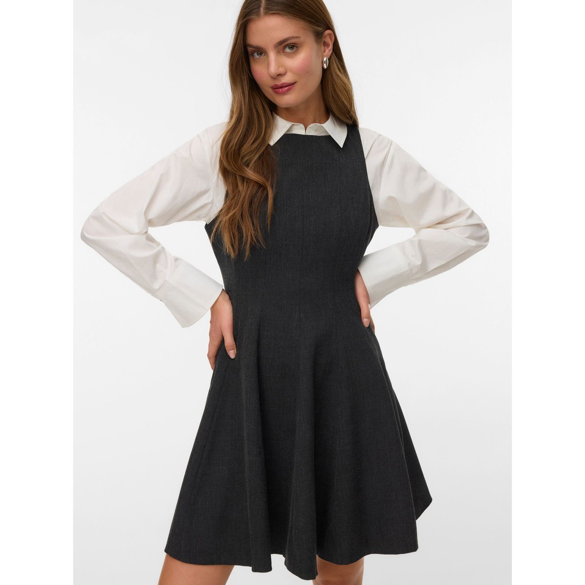 Robe Peplum dark grey melange, VERO MODA
