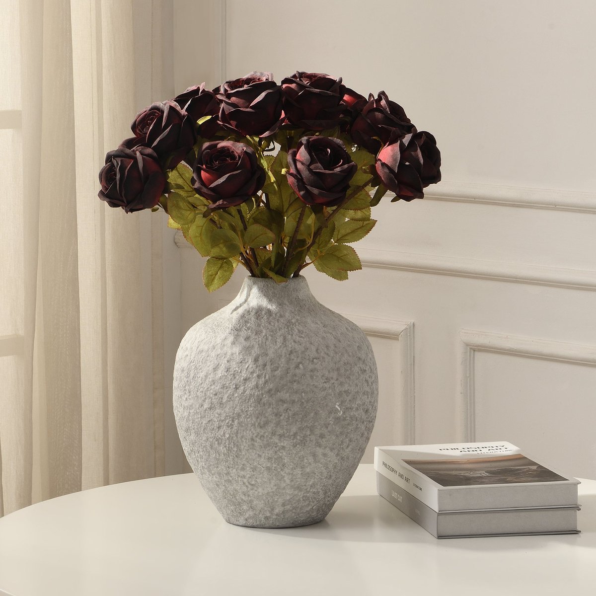 Tige de rose artificielle H56 LES ESSENTIELS rouge, SIA