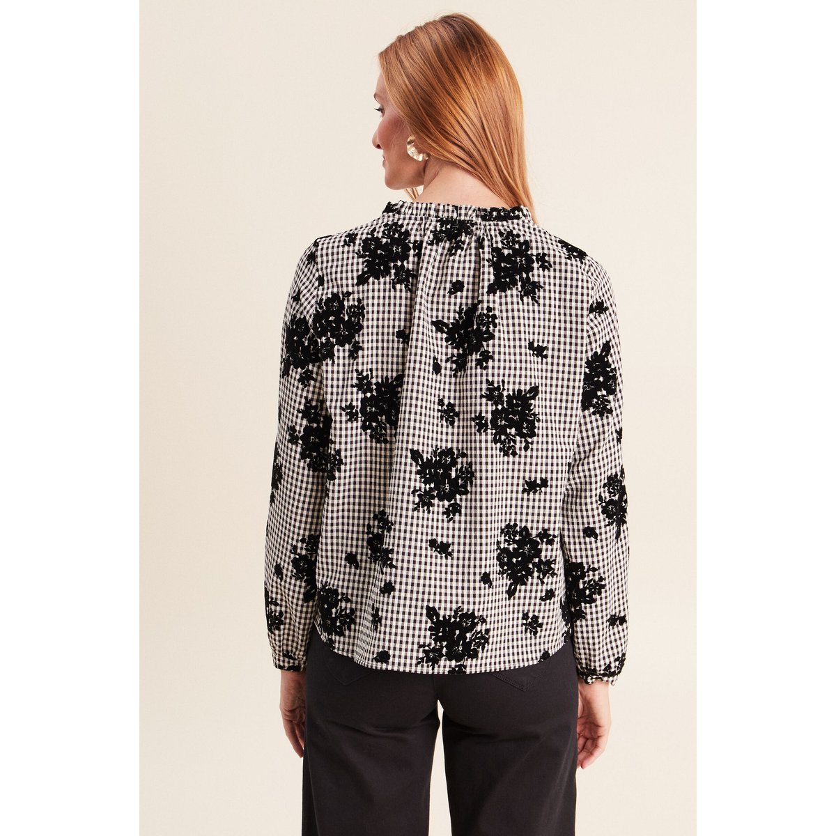 Blouse col v manches longues bleu, BREAL