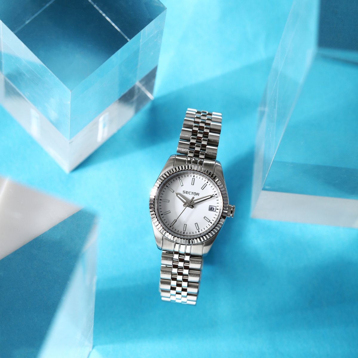 Montre multifonction 240 blanc, mat, SECTOR